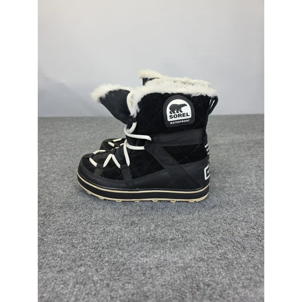 Sorel Womens Glacy Explorer Shortie Quarry Snow Boot Size 6 Black‎ Waterproof